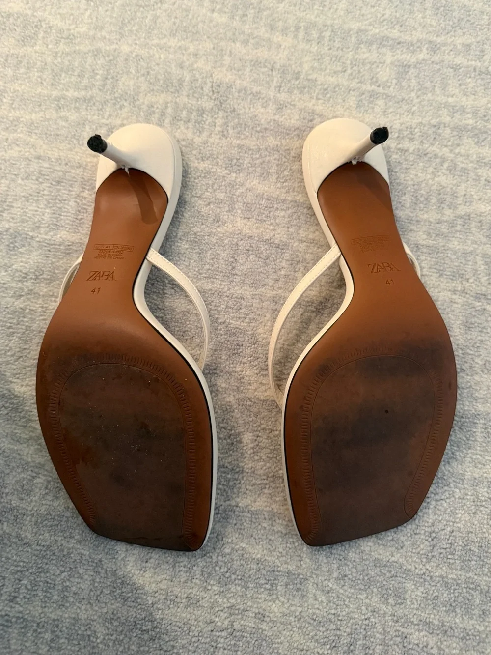 Zara Square Toe Heeled Sandals, Size 41